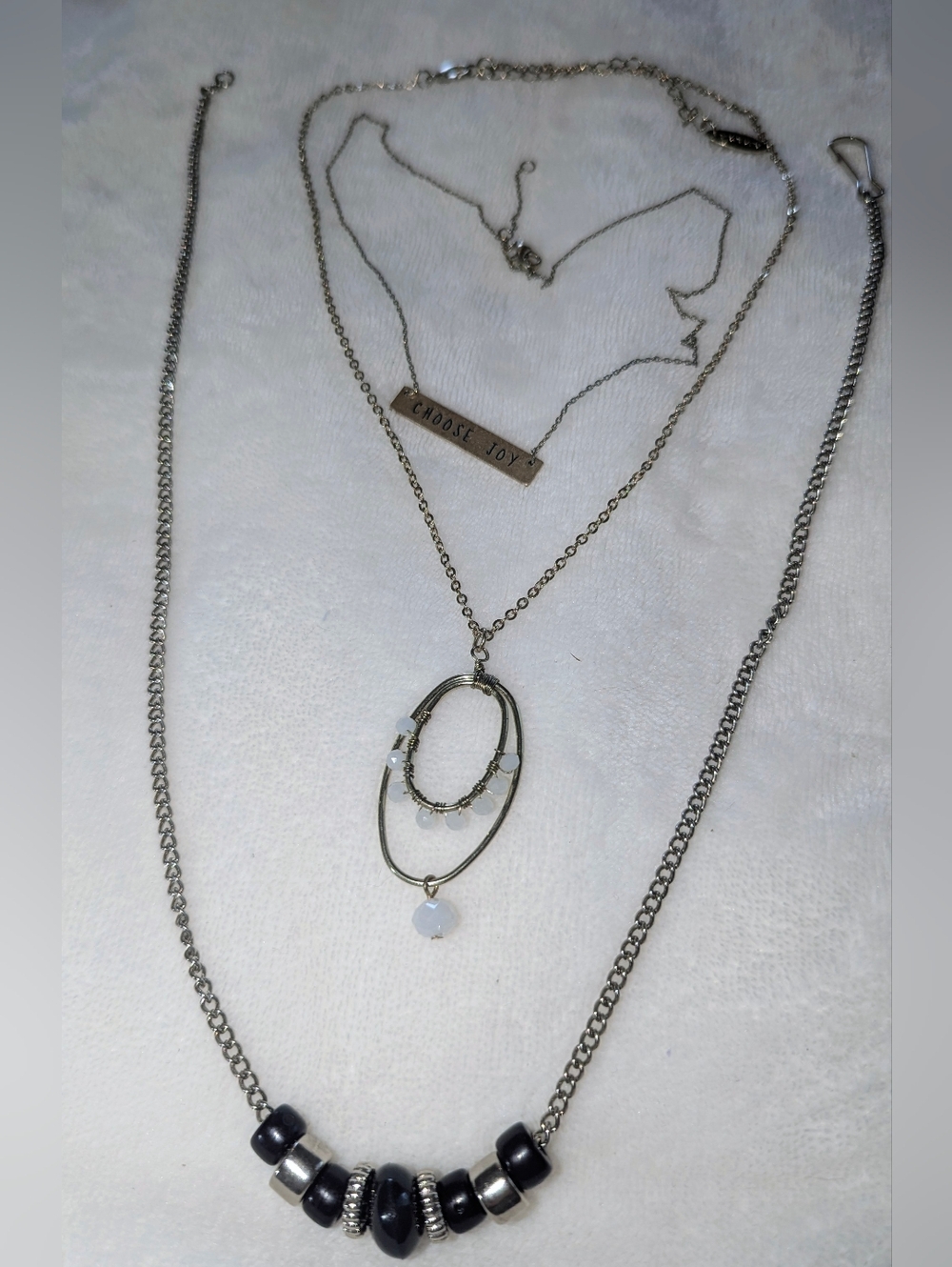3pc Mixed Era Necklace Bundle | Choose Joy Bar, Boho Wire-Wrap & 90s Minimalist